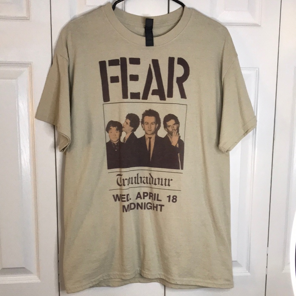 Fear Graphic Beige T-Shirt